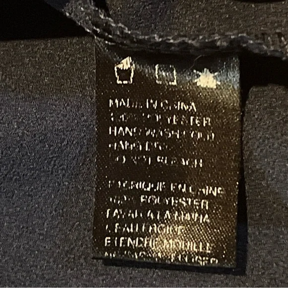 Paper Crane Polyester Tank & Olivia Moon Sheer Silk Sleeveless Blouse - Navy- L - Picture 13 of 13